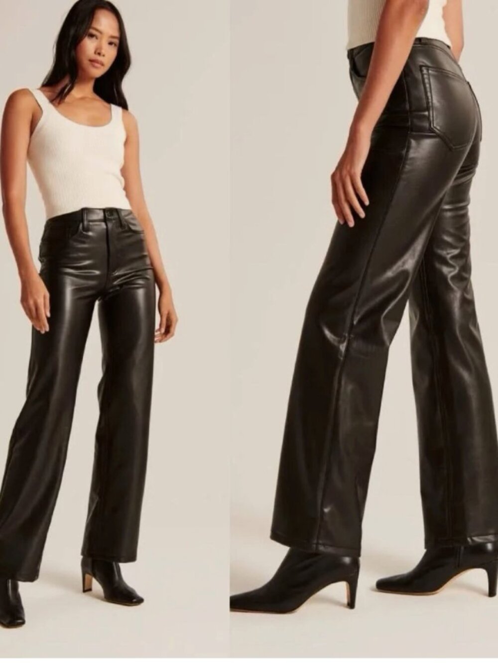 Abercrombie & Fitch High Rise 90s Relaxed Vegan Leather Pant